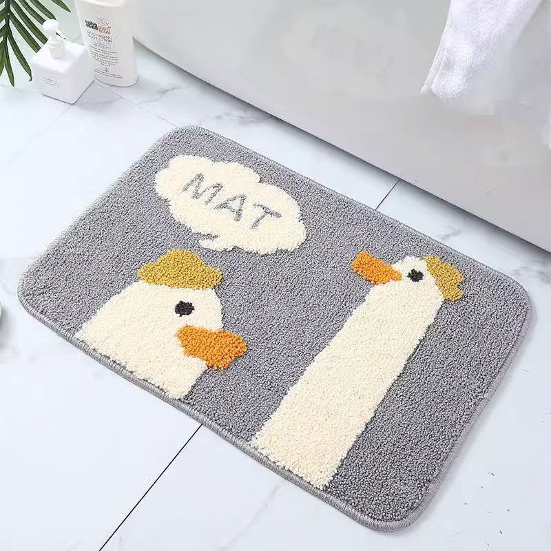 Cute Absorbent Bathroom Bedroom Toilet Faux Lambswool Foot Mat