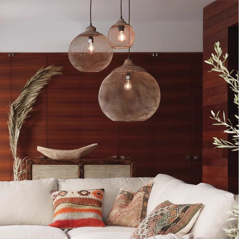 Retro Industrial Style Iron Iron Net Chandelier