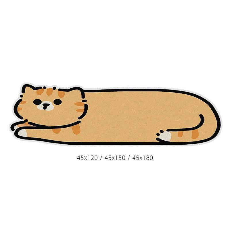 Cute Lying Cat Diatom Ooze Floor Absorbent Easy-to-dry Foot Hallway Kitchen Stain-resistant Non-slip Mat