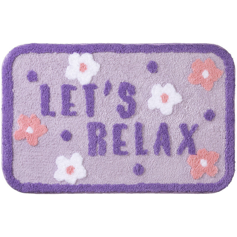 Simple Flower Toilet Floor Mat Bathroom Mouth Absorbent Non-Slip Foot Mat Toilet Floor Mat