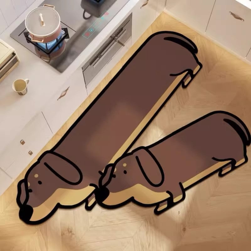 Cute Lying Cat Diatom Ooze Floor Absorbent Easy-to-dry Foot Hallway Kitchen Stain-resistant Non-slip Mat