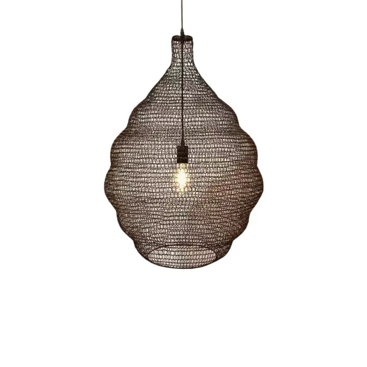 Rustic-style Hotpot Restaurant With Wire-mesh Chandeliers